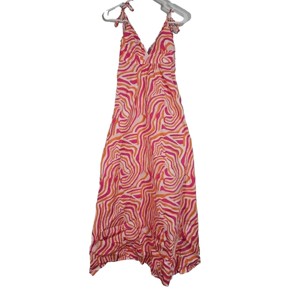Solid and Striped Olympia (Abstract Zebra) Small Pink & Orange Cotton Blend NWT